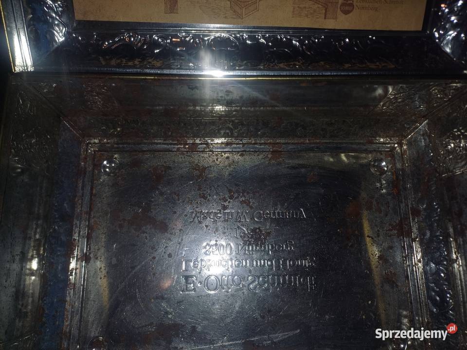 Puszka blaszana zabytkowa EOtto Schmidt 1988r Boguszów-Gorce