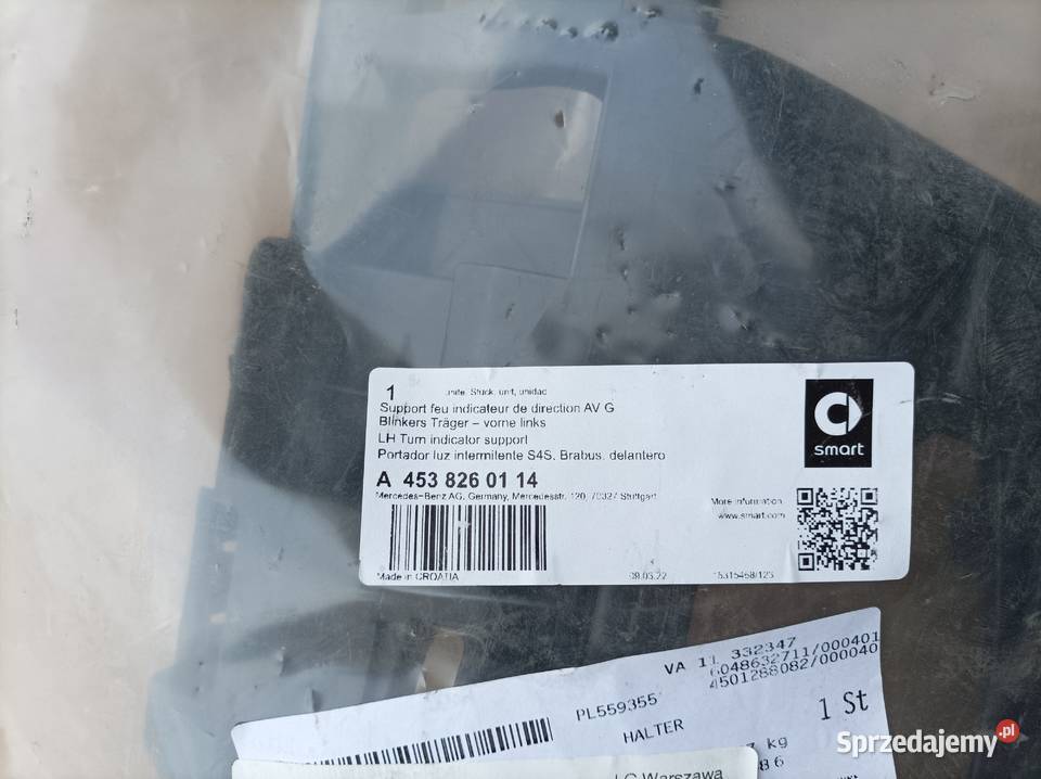 SMART FORFOUR 14 ślizg zderzaka przedniego prawy osobowe Otwock