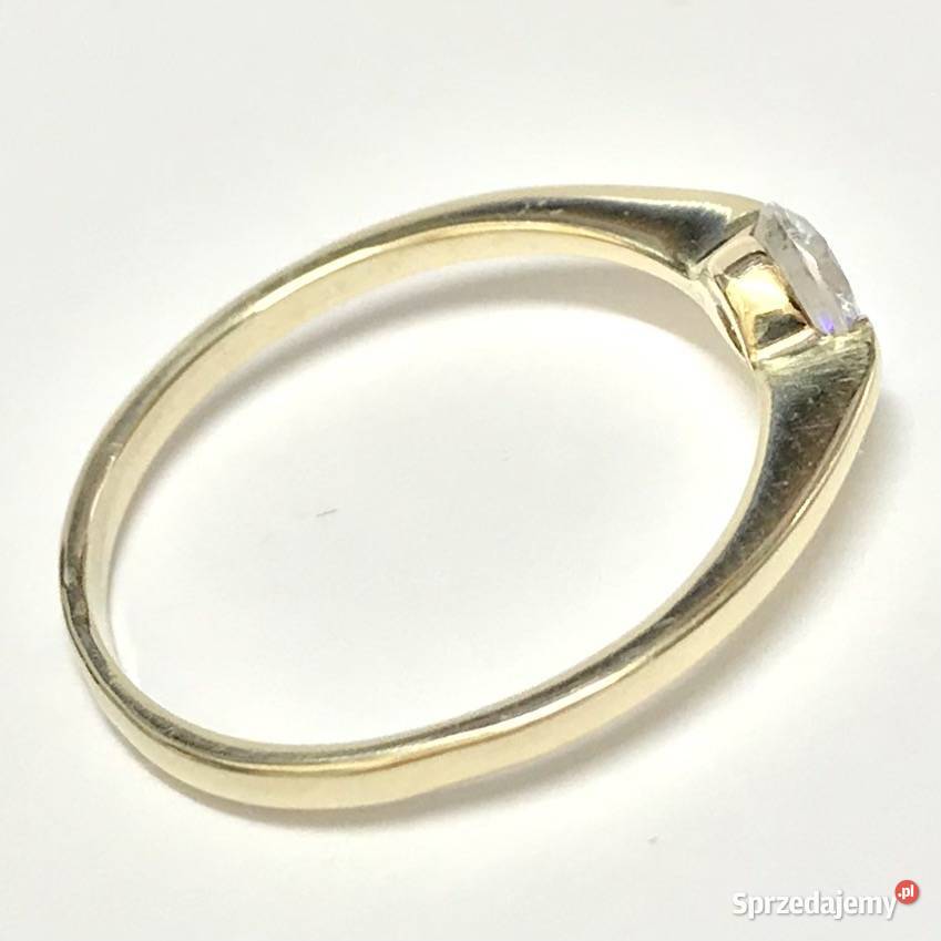 Złoty PIERŚCIONEK zaręczynowy 585 14K KAMIEŃ r15 złote mazowieckie Warszawa