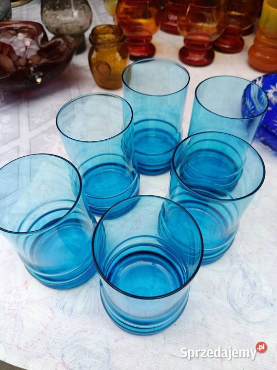 Szklanki niebieskie 6 sztuk Warszawa sprzedam