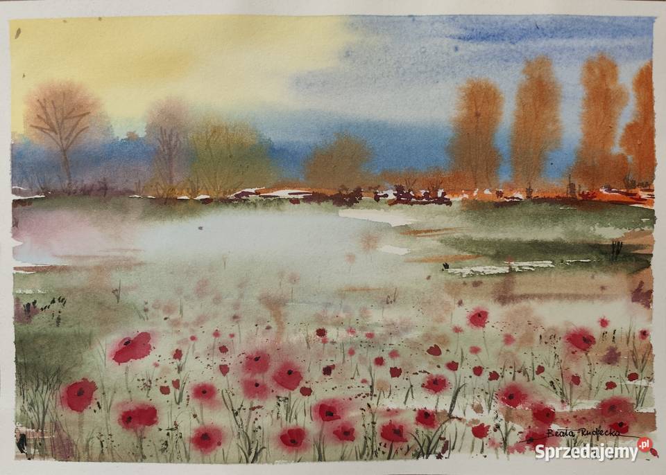 Oryginalna Akwarela Obraz pt Efemeryczność Wrocław