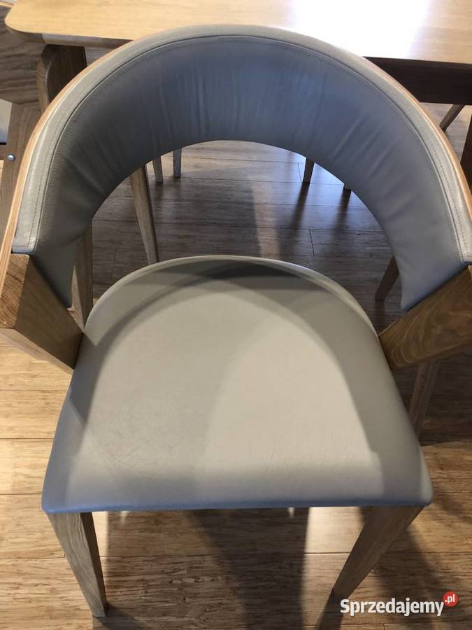 Drewniany komplet do jadalni stół plus 6 krzeseł Kurów