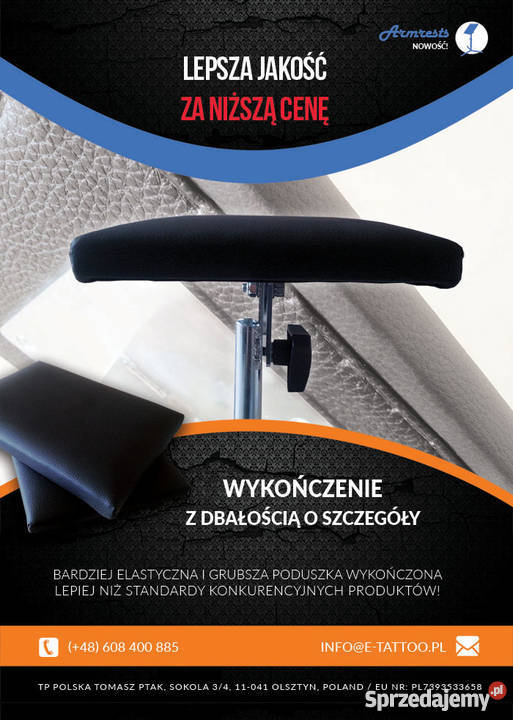 PODŁOKIETNIK do studia tatuażu STOJAK Sklep Olsztyn