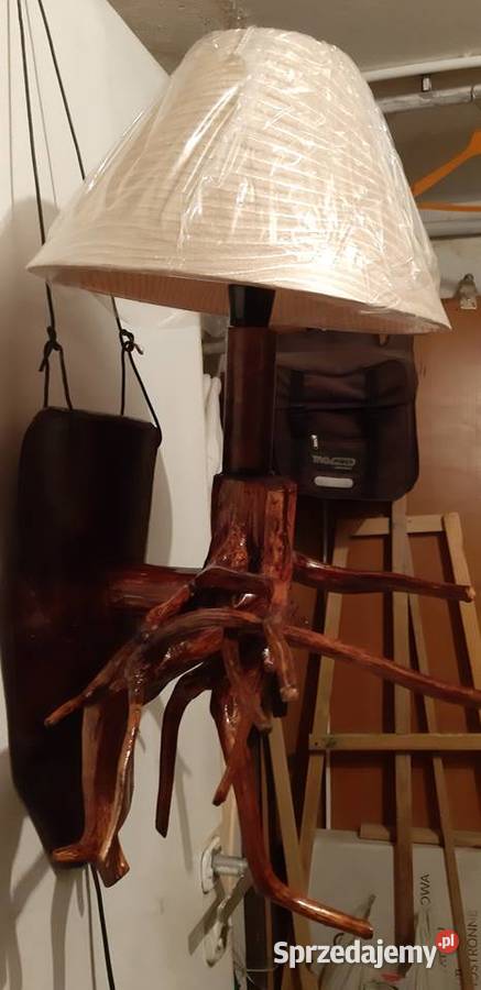 lampka nocna z drewna Łęczna sprzedam