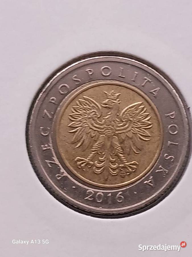 5 Złotych 2016 r Destrukt piękny Konin