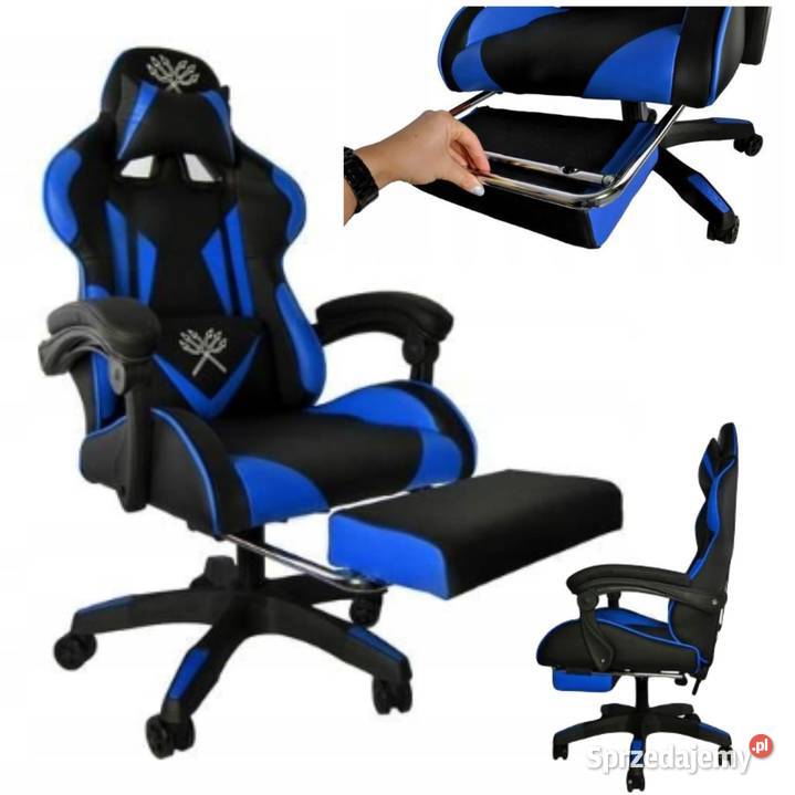 KOMFORTOWY FOTEL GAMINGOWY z REGULACJĄ CZARNO mazowieckie Warszawa