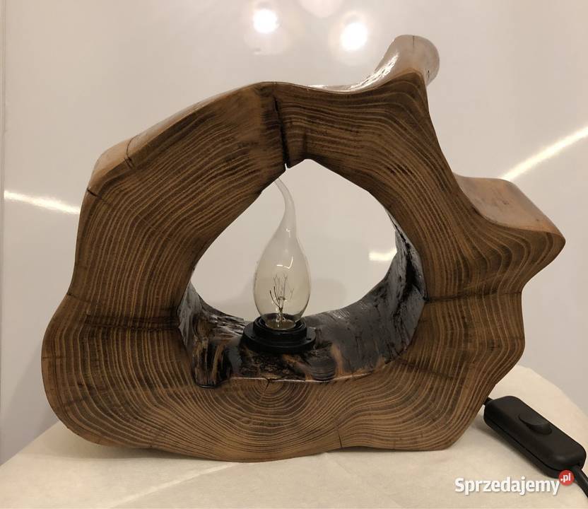 Lampa z plastra drewna ręcznie robiona Lampy wielkopolskie Leśnica