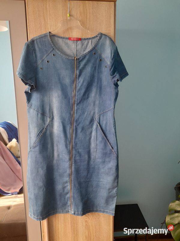 Dżinsowa sukienka rozmiar 44 firmy River Flower