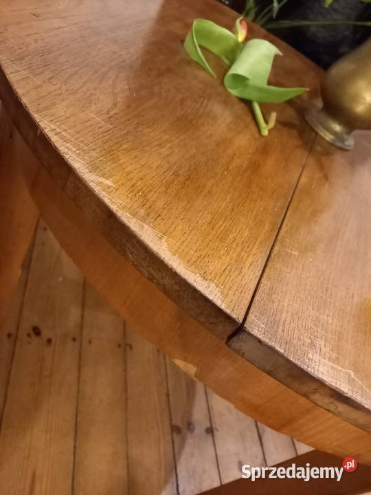 Stół okrągły prl rozkladany solidny pomorskie Gdańsk