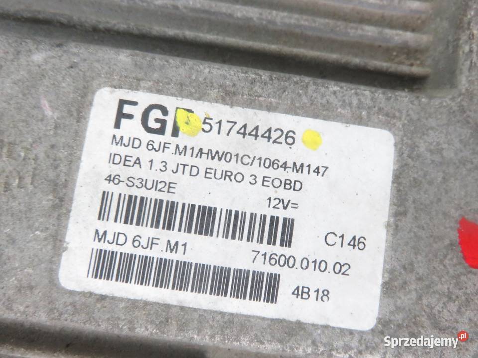 STEROWNIK FIAT IDEA 350 13 D Multijet 188 A9000