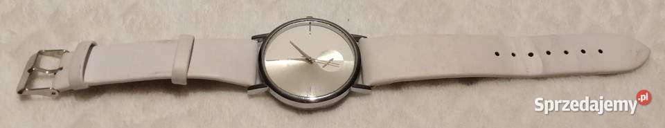 Zegarek damski biały srebrny bez cyfr 39mm 235 Czeladź
