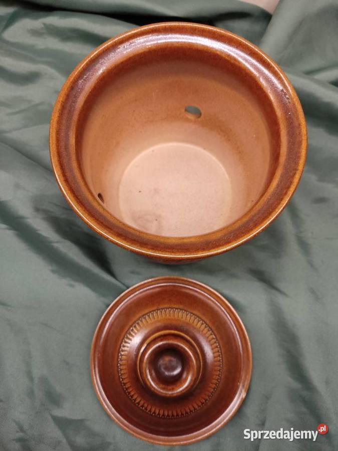 Stary ceramiczny pojemnik na czosnek Pojemniki na żywność opolskie Głuchołazy