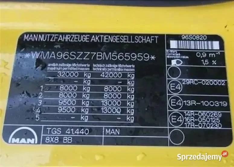 Wywrotka 8x8 MAN TGS Warszawa sprzedam