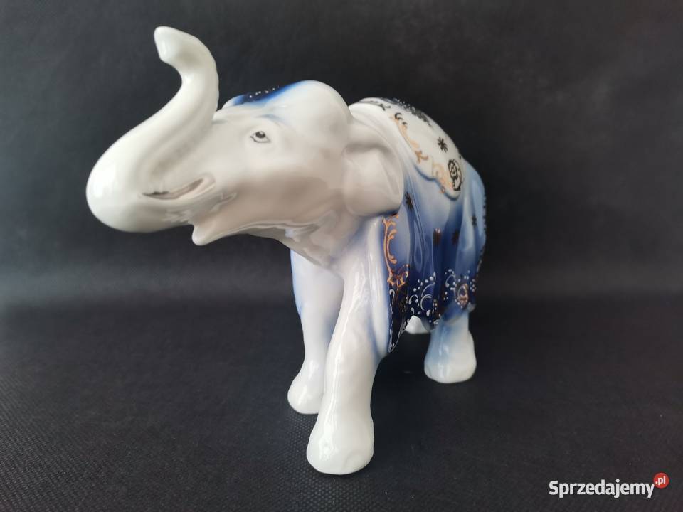 Stara porcelanowa figurka Słoń Indyjski Antyki, Sztuka, Kolekcje Katowice