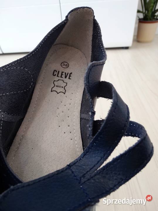 Buty Skórzane Naturalna Skóra Granatowe podlaskie Łomża