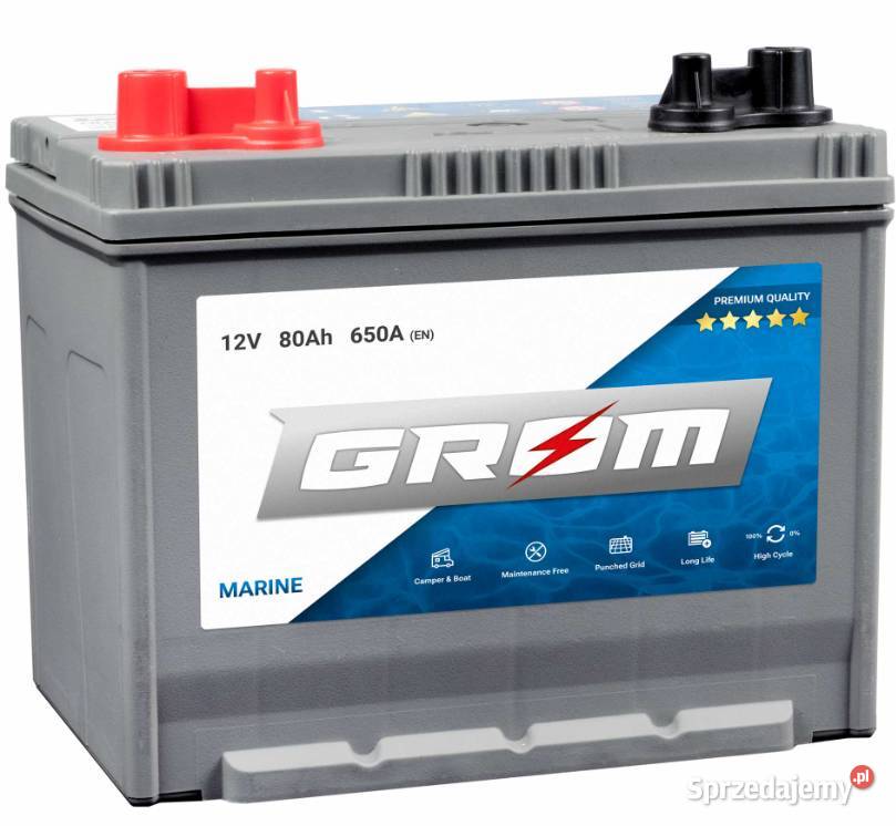 Akumulator GROM MARINE 80Ah 650A PŁOCK CHOPINA 1 Płock