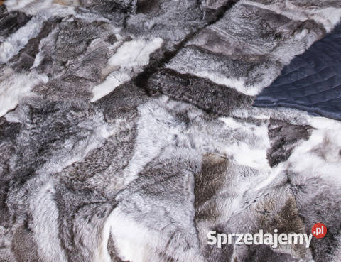Narzuta dekoracyjna futro szare z królika Rozmiar 200x220 Dom i Ogród Szaflary sprzedam