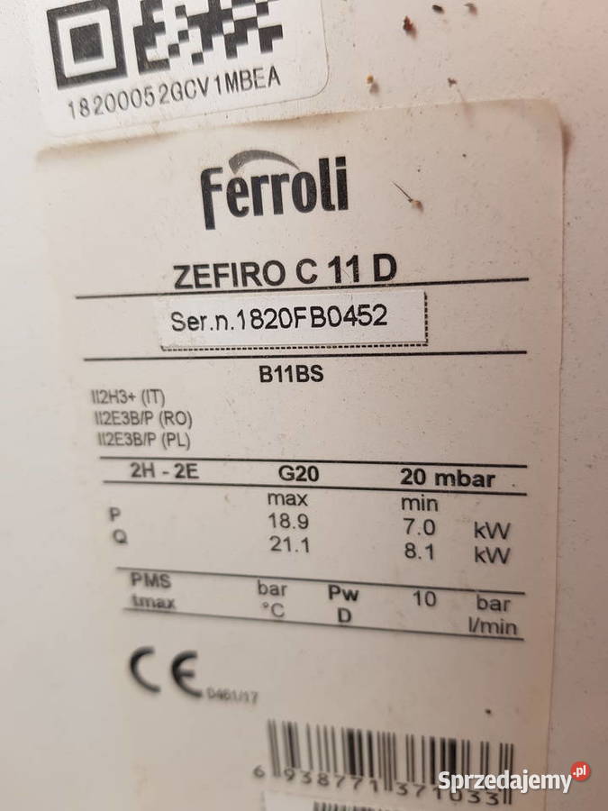 Ferroli Zefiro C 11 D części Tarnów