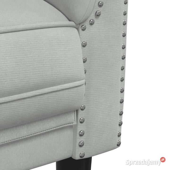 Sofa dwuosobowa jasnoszara aksamit WM372575 mazowieckie Warszawa