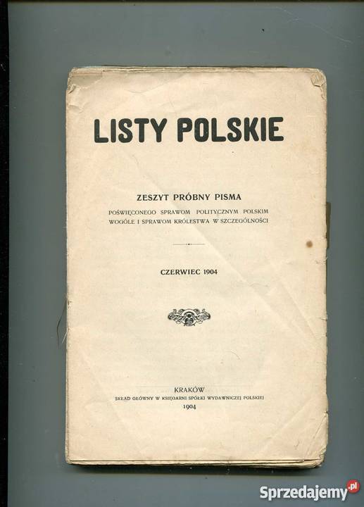 Listy Polskie Zeszyt próbny pisma czerwiec 1904 Szczecin