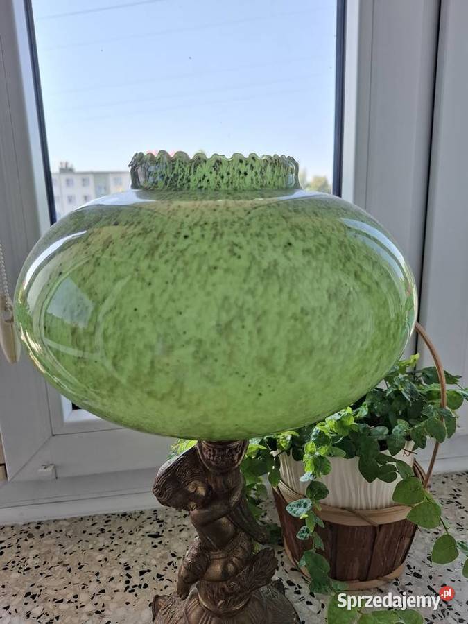 Lampa stołowa z zielonym kloszem Lublin sprzedam
