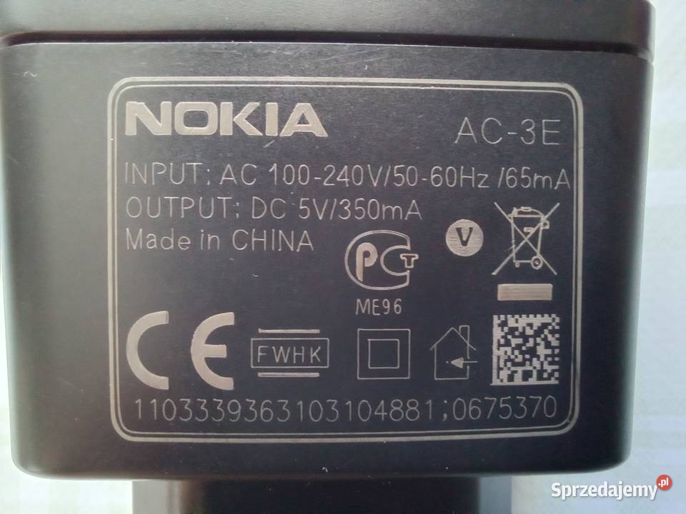Ładowarka NOKIA AC3E Nowa oryginalna z cienkim