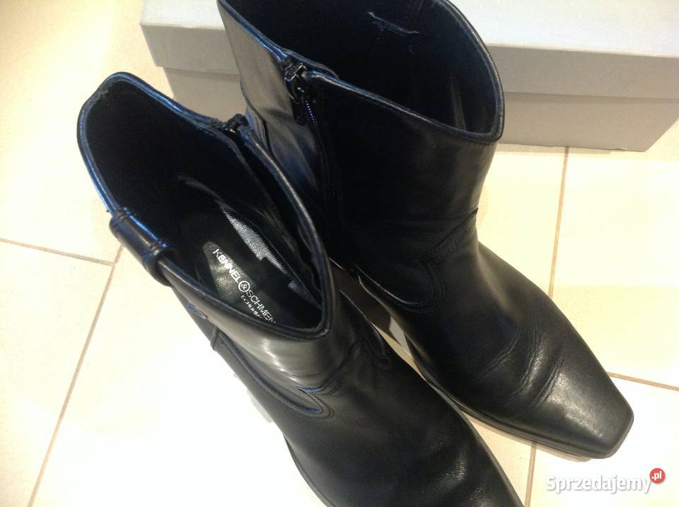 Kowbojki Krótkie Skórzane Buty Damskie KENNEL