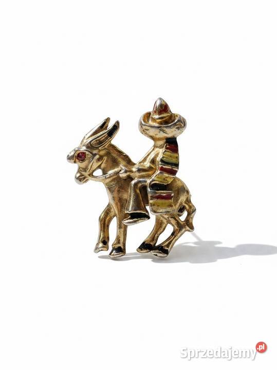 VINTAGE BROSZKA Z OSIOŁKIEM BURRO MEXICAN DONKEY Częstochowa