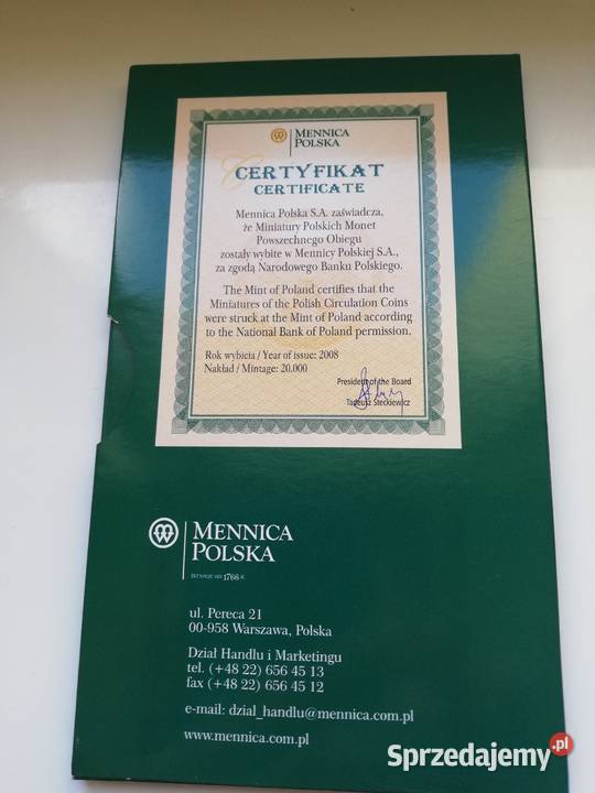 Polska Miniatury Polskich Monet 2008 wielkopolskie Poznań sprzedam