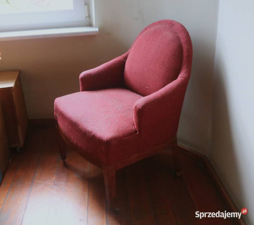 Dwa czerwone fotele oryginalne art deco retro Fotele Gdańsk