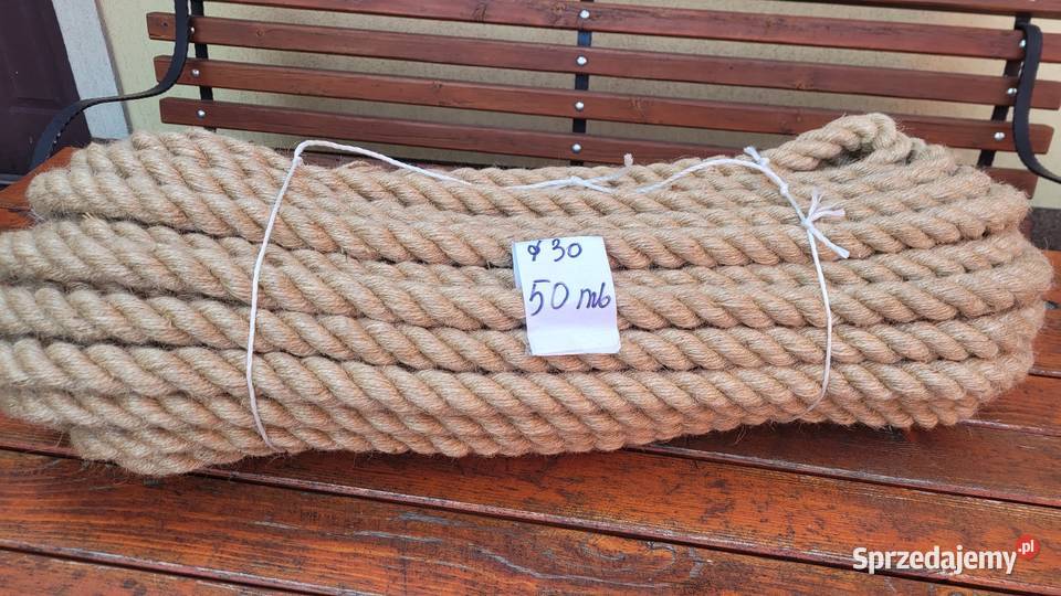 Lina jutowa 20mm 50m sznurek postronek lina Lampy wiszące Oświetlenie mazowieckie Warszawa