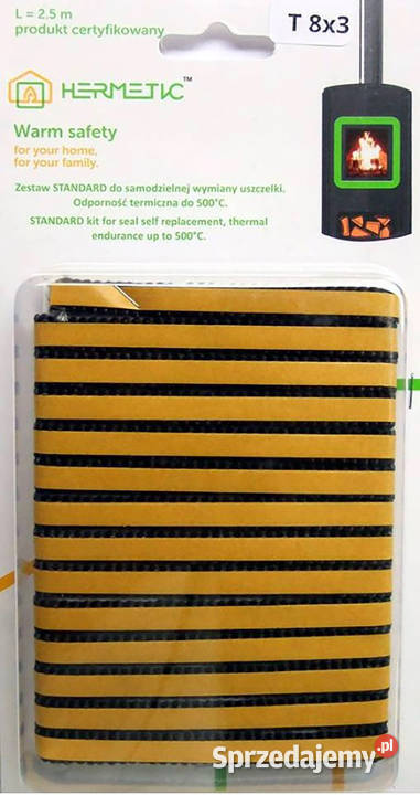 USZCZELKA NAPRAWCZA DO KOMINKA PIECA TAŚMA 8x3mm Tarnów
