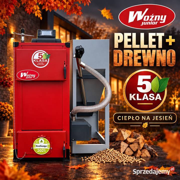 Kocioł piec co 15kW do 160m2 pellet drewno 5 Łominy