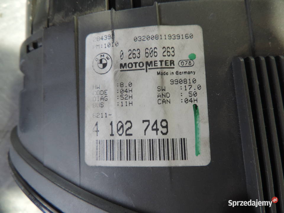 LICZNIK WYŚWIETLACZ ZEGAR BMW 3 E46 4102749 Rok produkcji 1999 Nowy Sącz