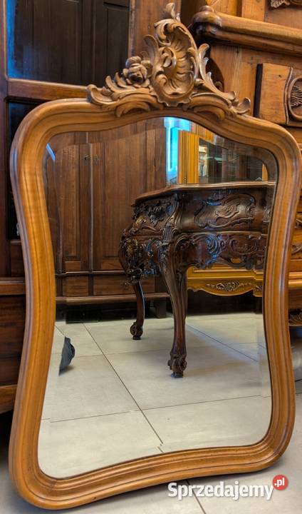 Piękne orzechowee lustro rocaillesklep Dąbrowa Dąbrowa Górnicza