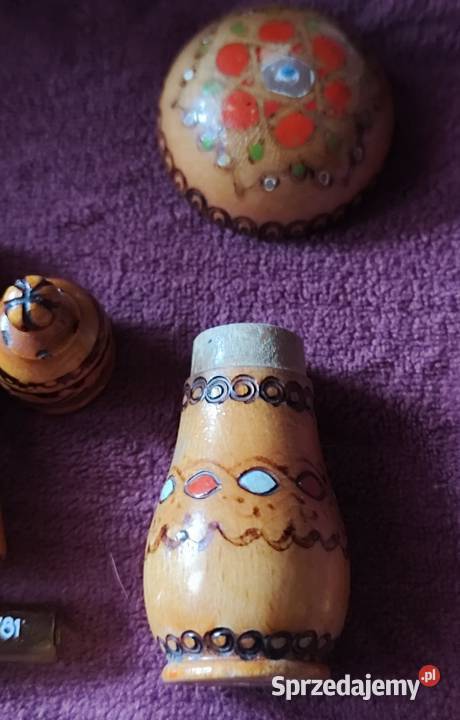 Drewniane flakoniki na perfumy lata 70te Sosnowiec