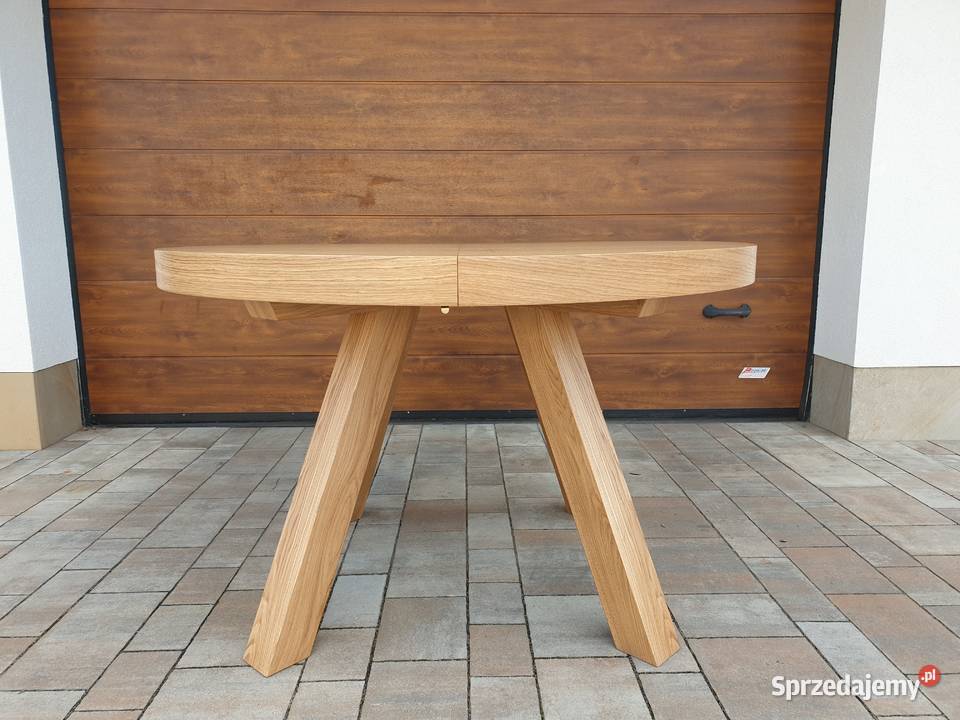 stół okrągły dębowy 100 rozkładany Krosno