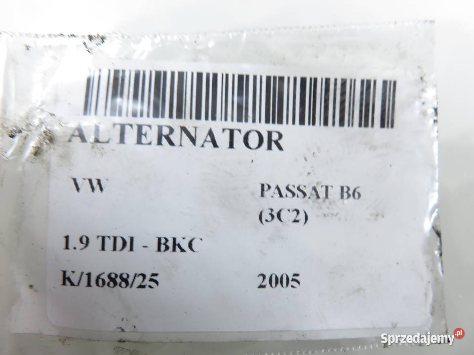 ALTERNATOR VW PASSAT B6 19 TDI 03G903023