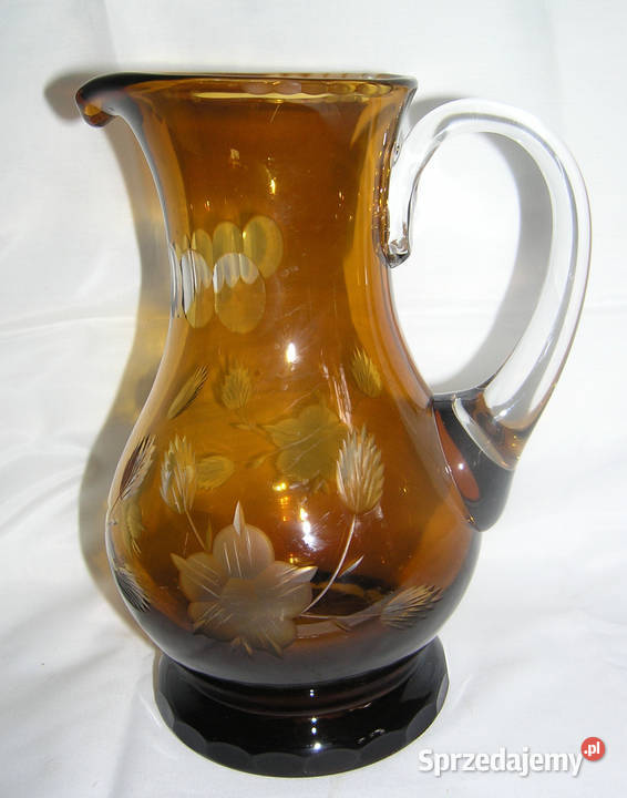 dzbanek kryształowy lazurowany vintageD Bartków