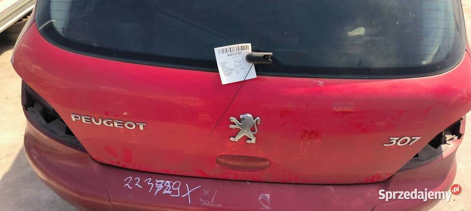 KLAPA PEUGEOT 307 kujawsko-pomorskie Lipno