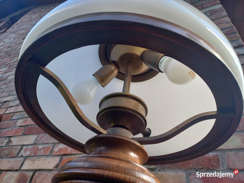 Żyrandol mosiężny metalowy drewniany holenderski Antyki zachodniopomorskie Gawroniec