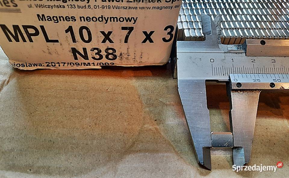 Magnes neodymowy 10x7x3 MPL N38 10 Produkcja sprzedam