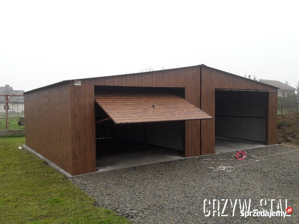 Podwójny Garaż Blaszany w kolorze Orzech 8x6m małopolskie Kraków