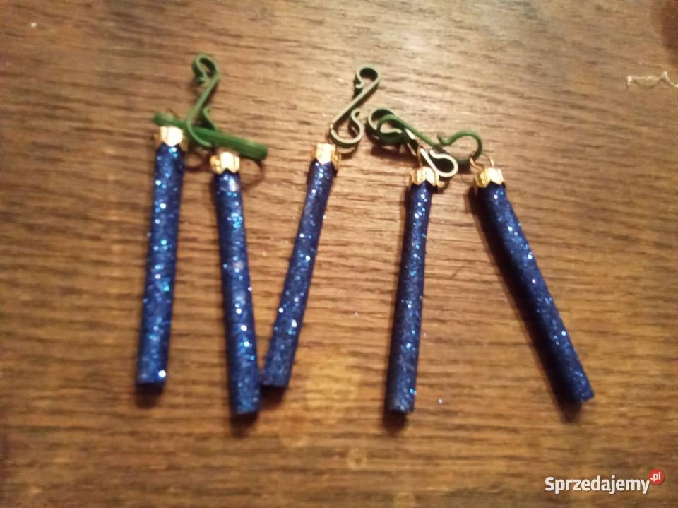 Sople brokatowe niebieskie PRL Warszawa