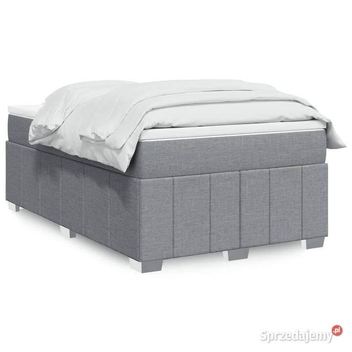 Łóżko kontynentalne z materacem jasnoszare 46cm
