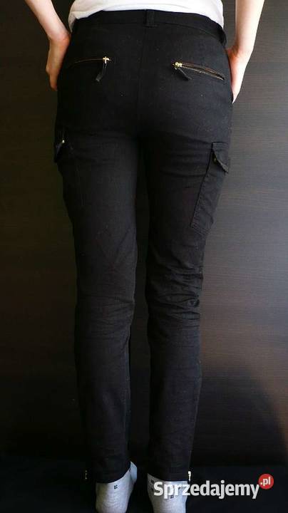 czarne spodnie rurki hm xs 34 bojówki kieszenie H&M kujawsko-pomorskie Toruń sprzedam