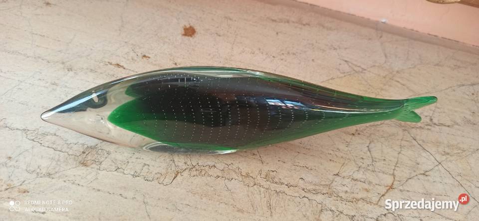 Figurka RybaUnikatowa Vintage FM Art Glass Gdańsk
