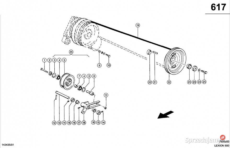 Claas Lexion 600 ROLKA NAPINACZA MONT 0006675960