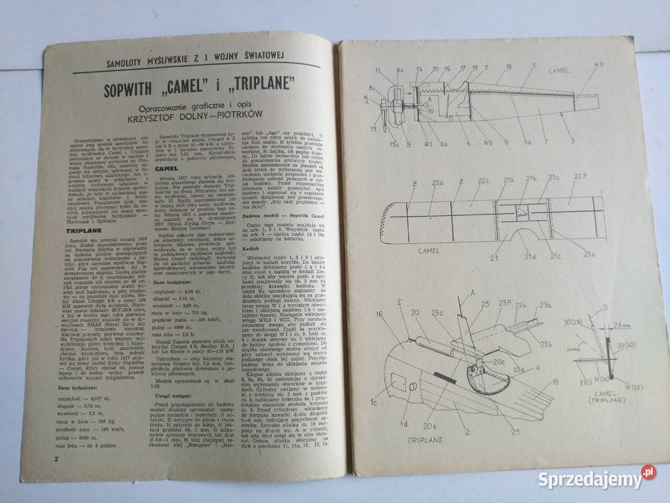 Mały Modelarz 101985 Samoloty myśliwskie Sopwith sprzedam