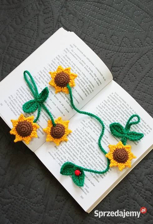 Słoneczniki wykonane na szydełku Rękodzieło Łask